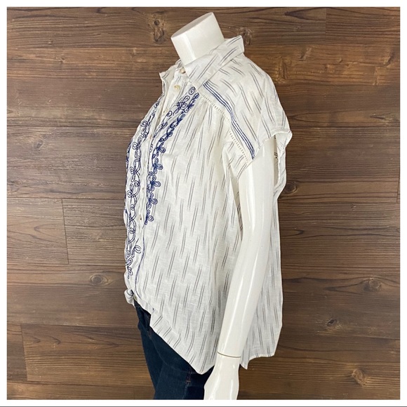NWT Pilcro Embroidered Surf Blouse - Picture 5 of 7